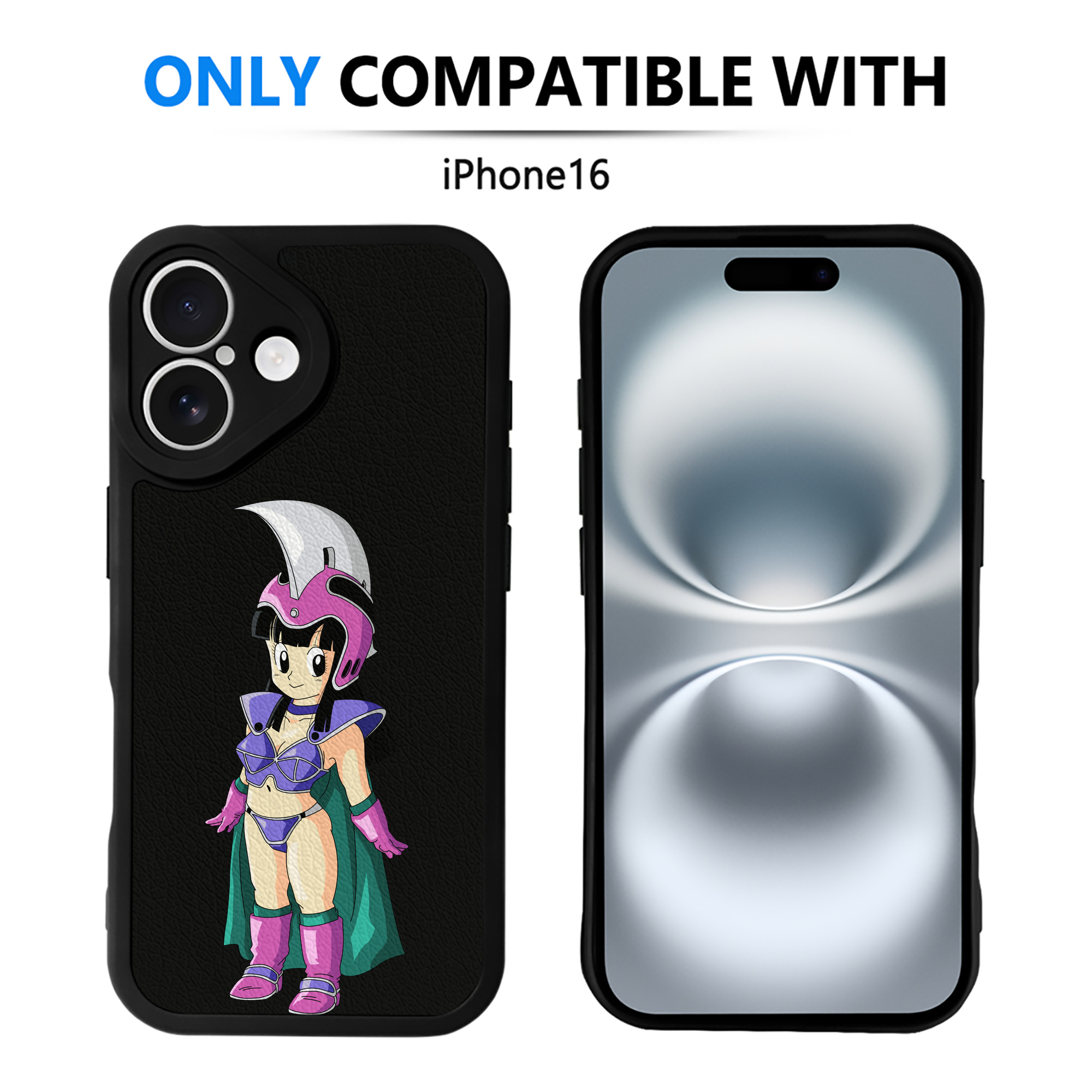 （画像用） ドラゴンボール チチ DRAGON BALL Chichi 【iPhone 16シリーズ対応】シリコンスマホケース（レザー調） 材質：シリコン